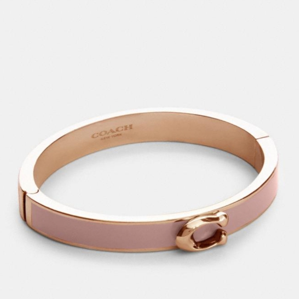 Authentic Coach Pink & Rose Gold Bangle Bracelet - Picture 7 of 7